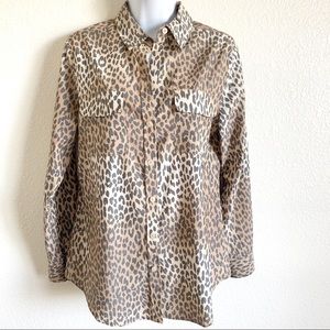 Chicos | cheetah print button down dress shirt